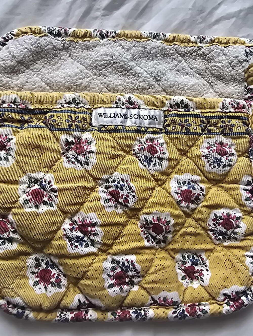 Williams-Sonoma 100% Cotton Yellow Floral Quilted Potholder
